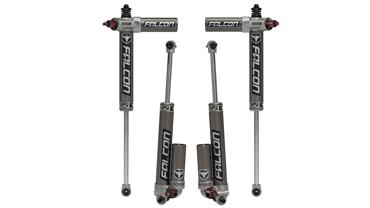 JK 4dr: Falcon SP2 3.3 Fast Adjust Piggyback Shock Kit (3–4.5” Lift)