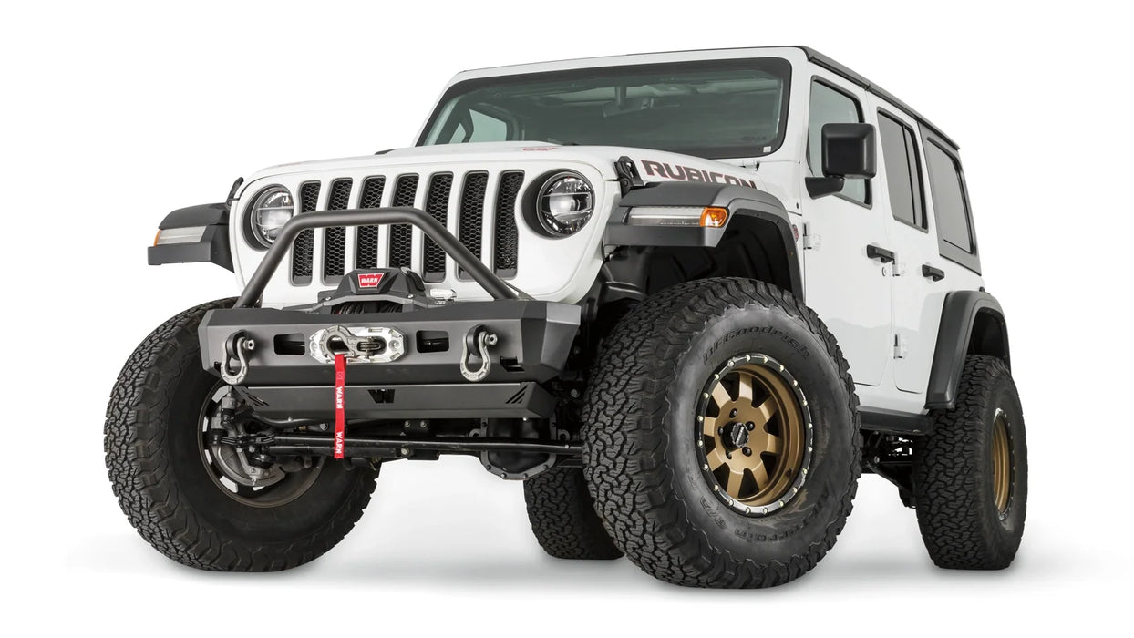 WARN 101330 Elite Stubby front bumper with grille guard, Jeep JL