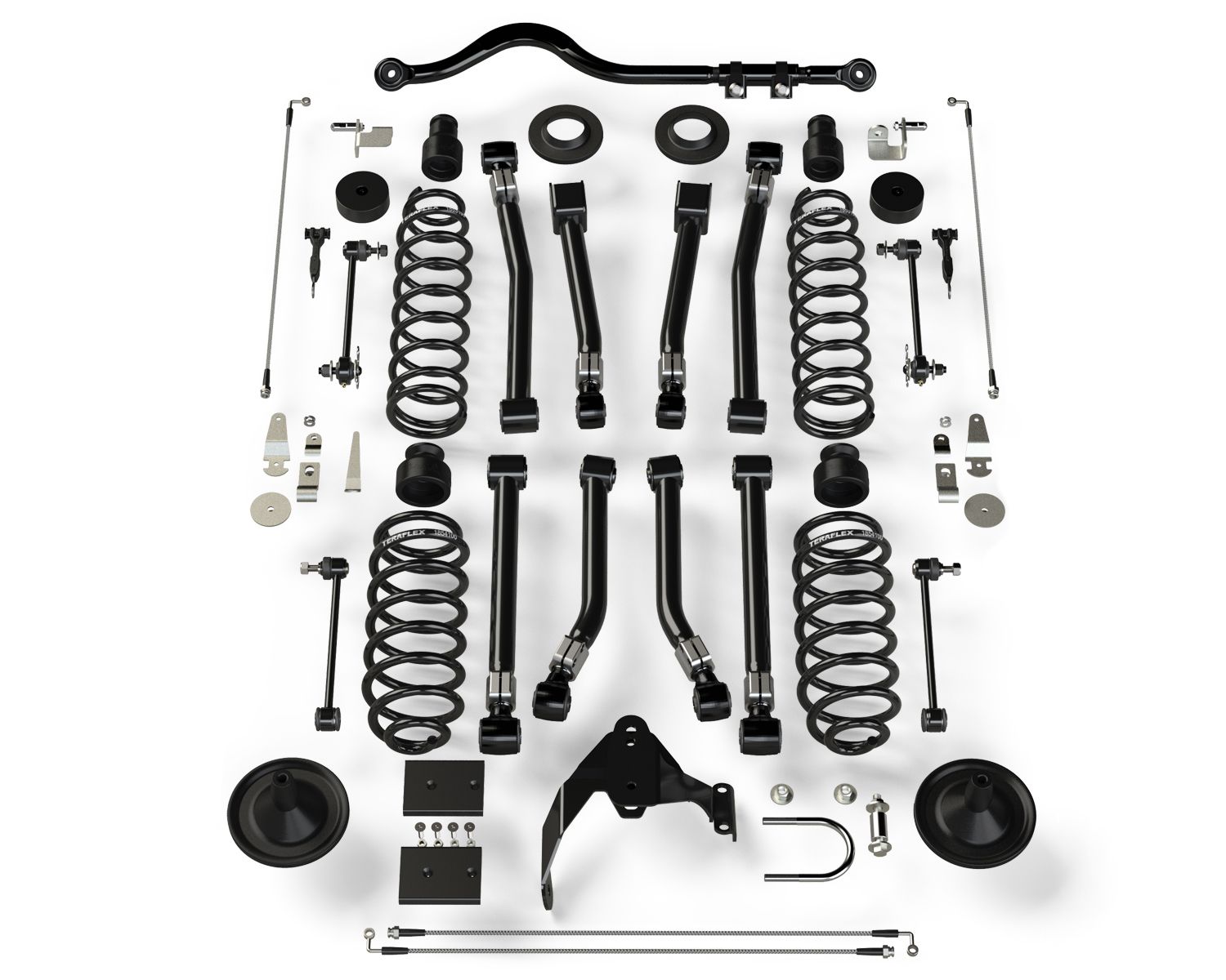 JK 4dr: TeraFlex 4" Suspension System With 8 Alpine Short Control Arms – No Shocks – 1156401