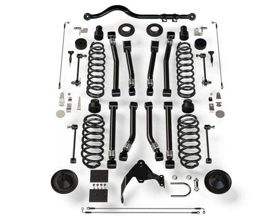 JK 4dr: TeraFlex 4" Suspension System With 8 Alpine Short Control Arms – No Shocks – 1156401