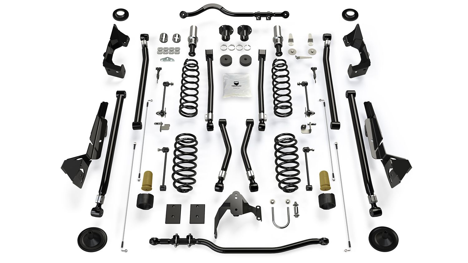 JK 2dr: TeraFlex 4" Alpine CT4 Long Arm Suspension System – No Shocks – 1224000