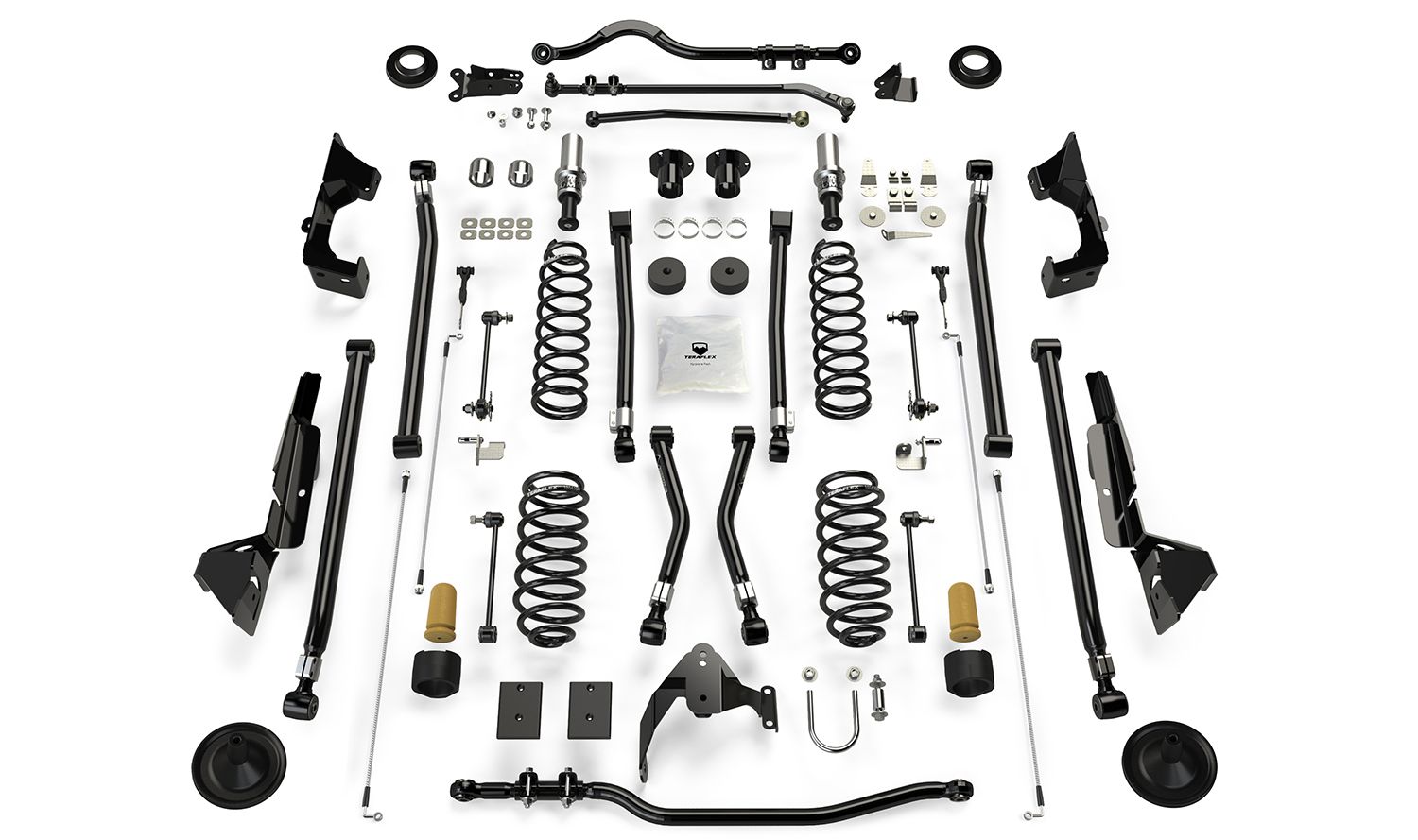 JK 2dr: TeraFlex 6" Alpine CT6 Long Arm Suspension System – No Shocks – 1226000