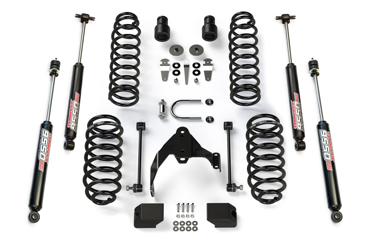 JK 4dr: TeraFlex 2.5" Coil Spring Base Lift Kit & 9550 VSS Twin-Tube – 1251000