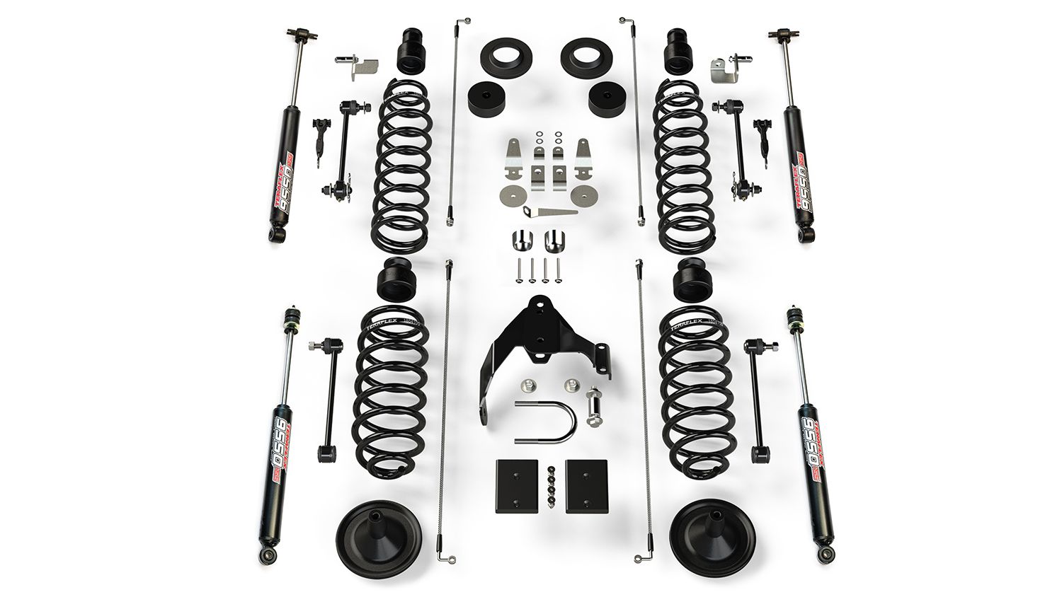 JK 4dr: TeraFlex 4" Coil Spring Base Lift Kit & 9550 VSS Twin-Tube – 1251401