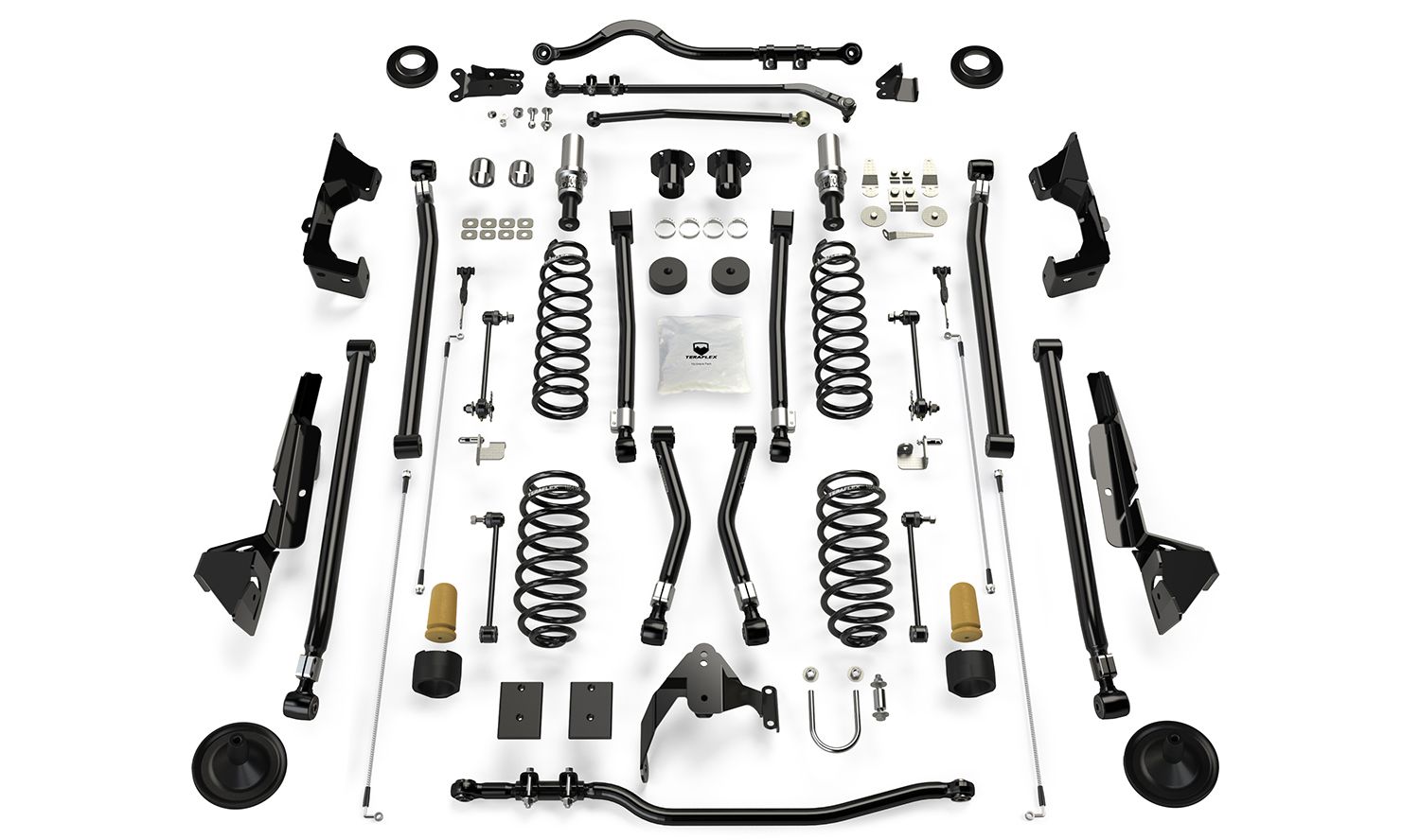 JK 4dr: TeraFlex 6" Alpine RT6 Long Arm Suspension System – No Shocks – 1336000