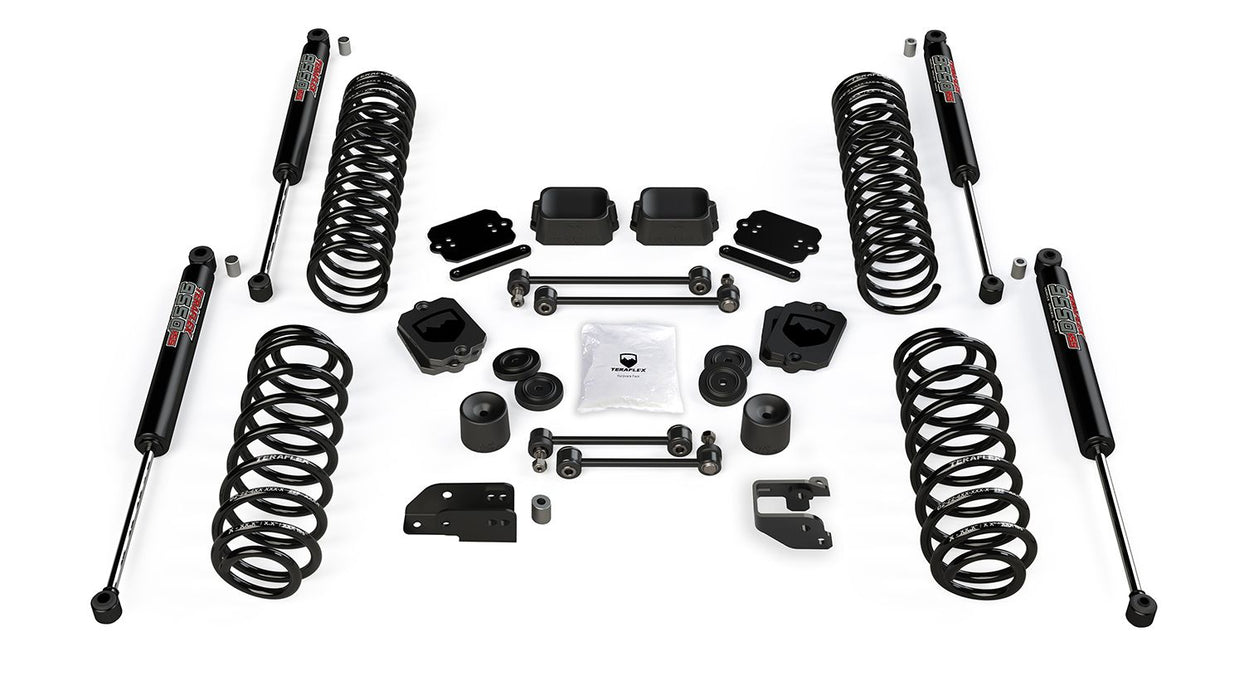 JL 4dr: TeraFlex 3.5" Coil Spring Base Lift Kit & 9550 VSS Twin-Tube Shocks – 1356050