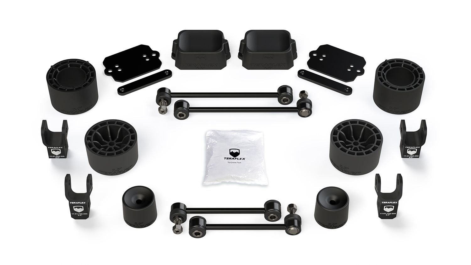 JL 4dr Rubicon: TeraFlex 2.5" Performance Spacer Lift Kit & Shock Extensions – 1365215