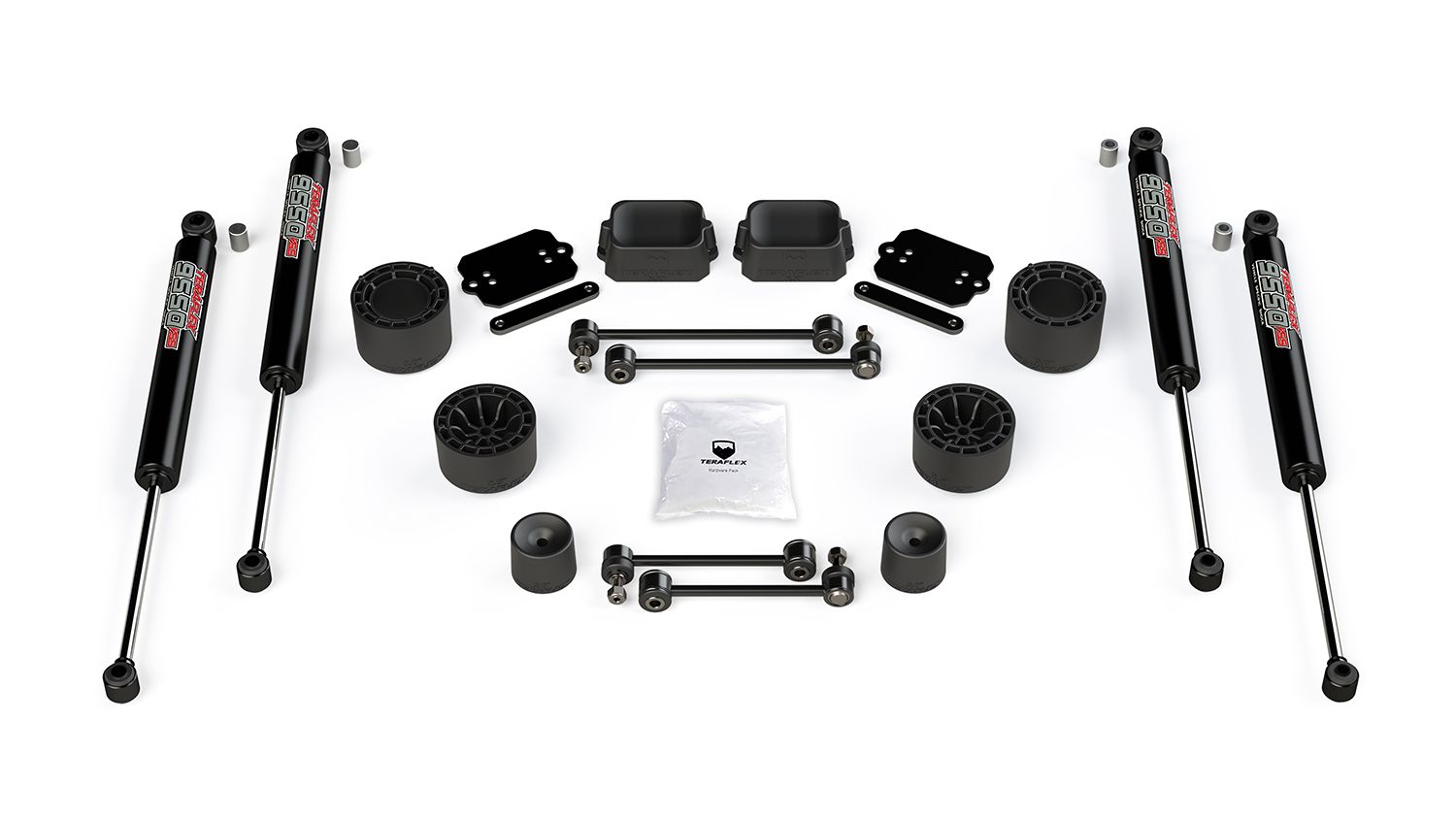 JL 4dr Rubicon: TeraFlex 2.5" Performance Spacer Lift Kit & 9550 VSS Shocks – 1365260