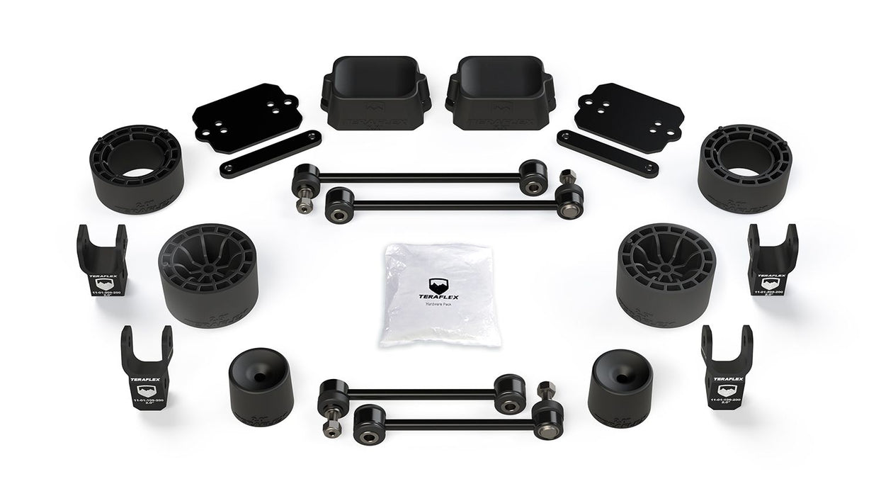 JL 2dr Rubicon: TeraFlex 2.5" Performance Spacer Lift Kit & Shock Extensions – 1365315
