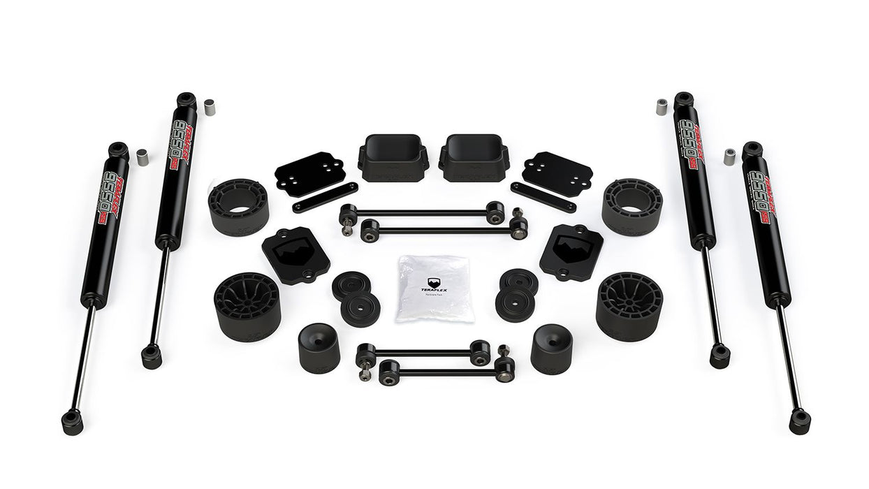 JL 2dr Sport/Sahara: TeraFlex 2.5" Performance Spacer Lift Kit & 9550 VSS Twin-Tube – 1365350