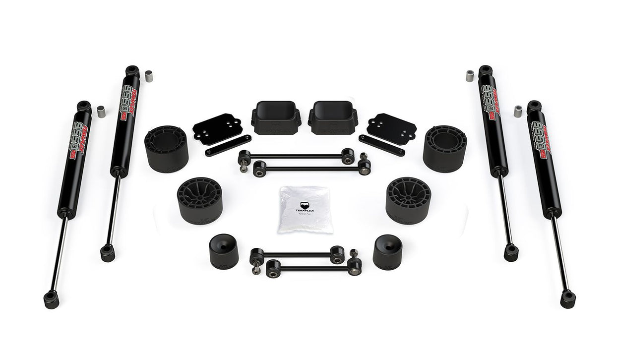 JL 2dr Rubicon: TeraFlex 2.5" Performance Spacer Lift Kit & 9550 VSS Twin-Tube Shocks – 1365360