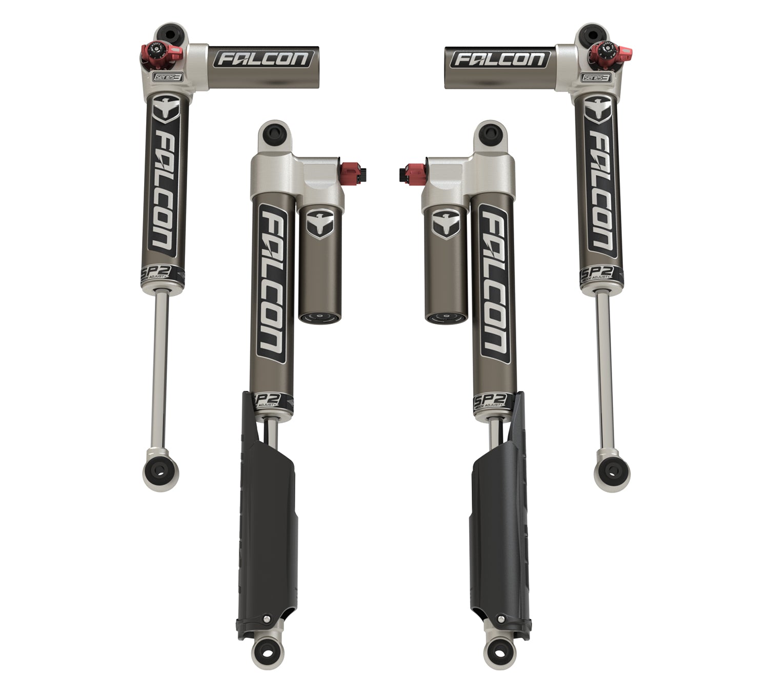 JT: Falcon SP2 3.3 Fast Adjust Piggyback Shock Kit (0–1.5” Lift)