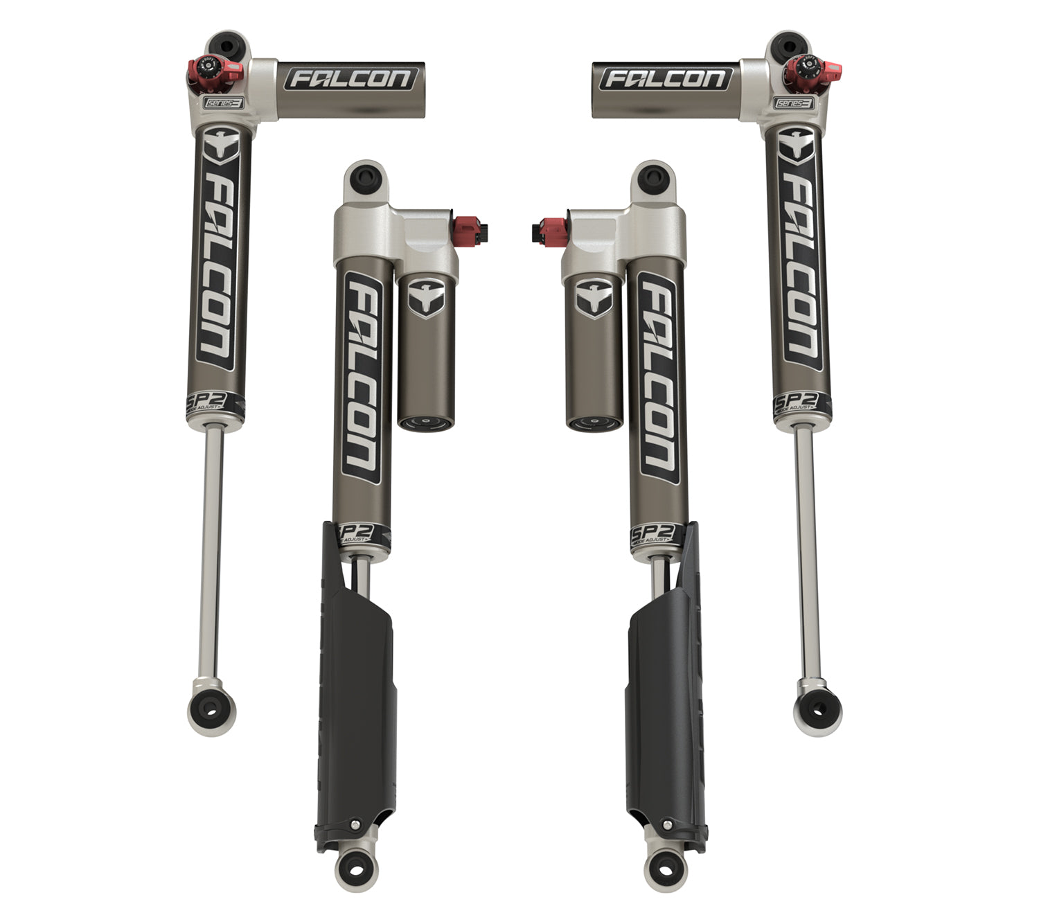 JT: Falcon SP2 3.3 Fast Adjust Piggyback Shock Kit (2–3” Lift)