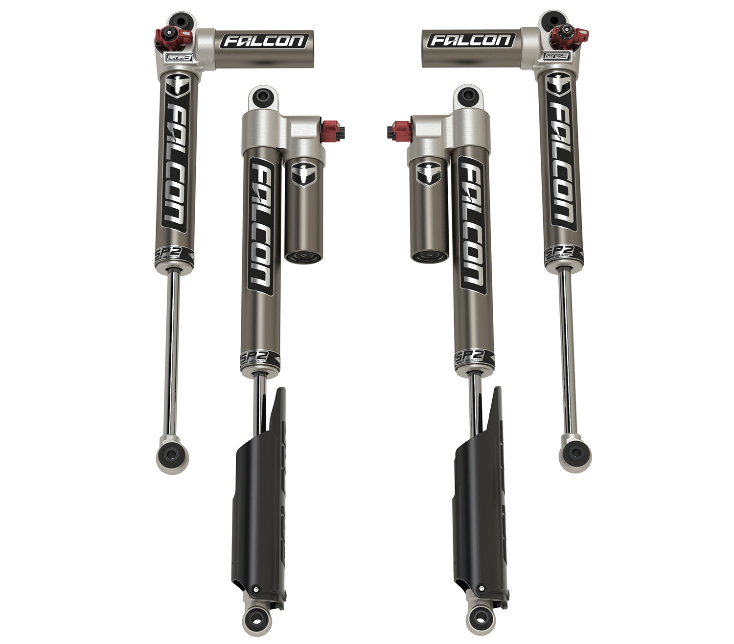 JT: Falcon SP2 3.3 Fast Adjust Piggyback Shock Kit (3.5–4.5” Lift Long-Travel)