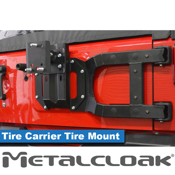 JK Wrangler SportGate Tire Carrier Tire Mount, 3.75"-5.25" Backspacing