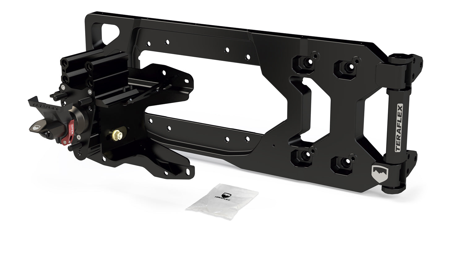 JL: Alpha HD Hinged Spare Tire Carrier & Adjustable Spare Tire Mount Kit (5x5”)
