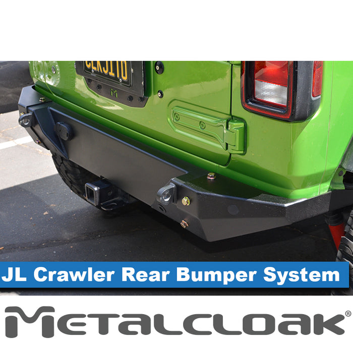 JL Wrangler Crawler Narrow Width Rear Bumper, Black Powder Coat
