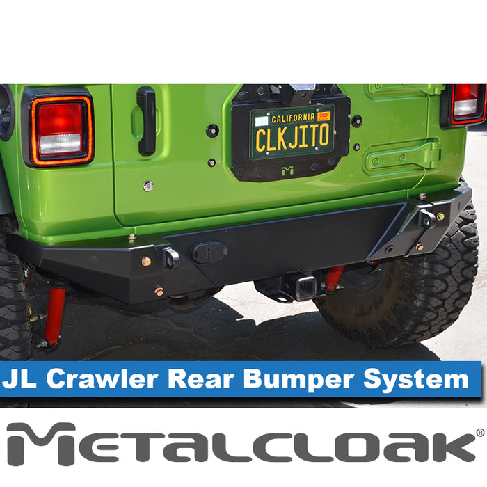 JL Wrangler Crawler Narrow Width Rear Bumper, Black Powder Coat