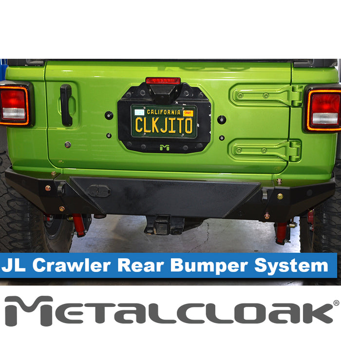 JL Wrangler Crawler Narrow Width Rear Bumper, Black Powder Coat