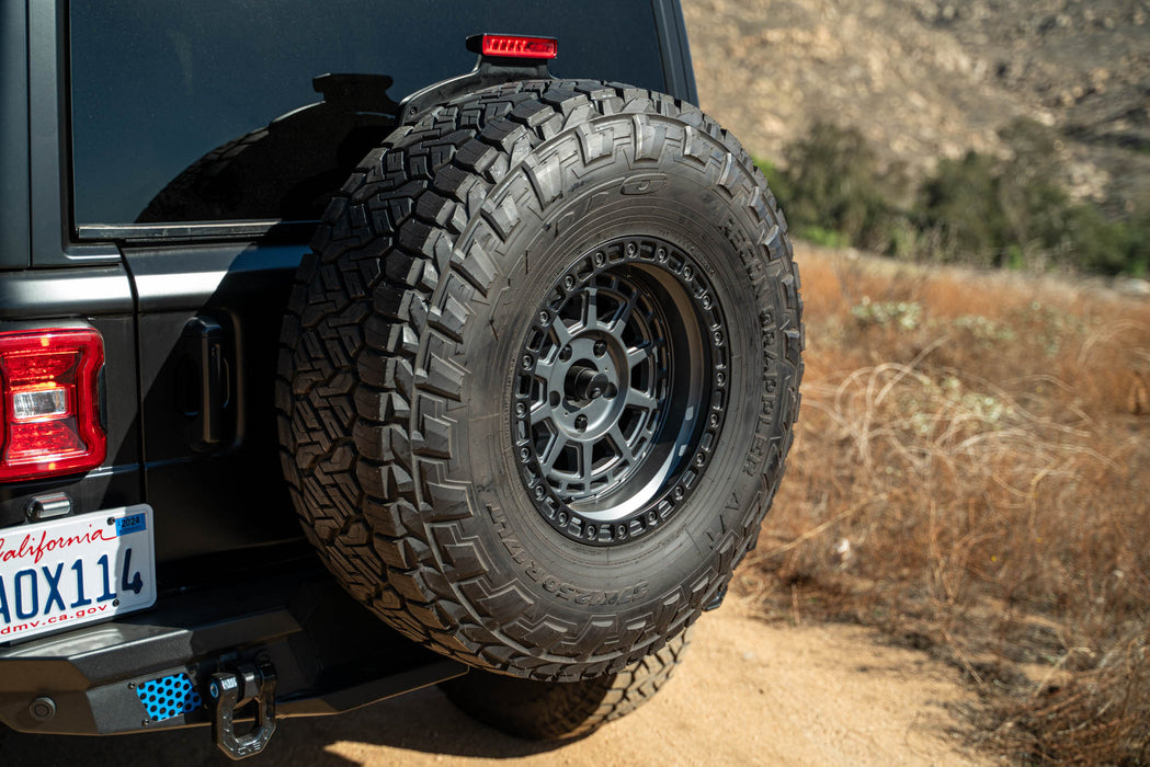 DV8 2018-2026 Jeep Wrangler JL – MTO Series Bumper Spare Tire Swing Gate – TCJL-13