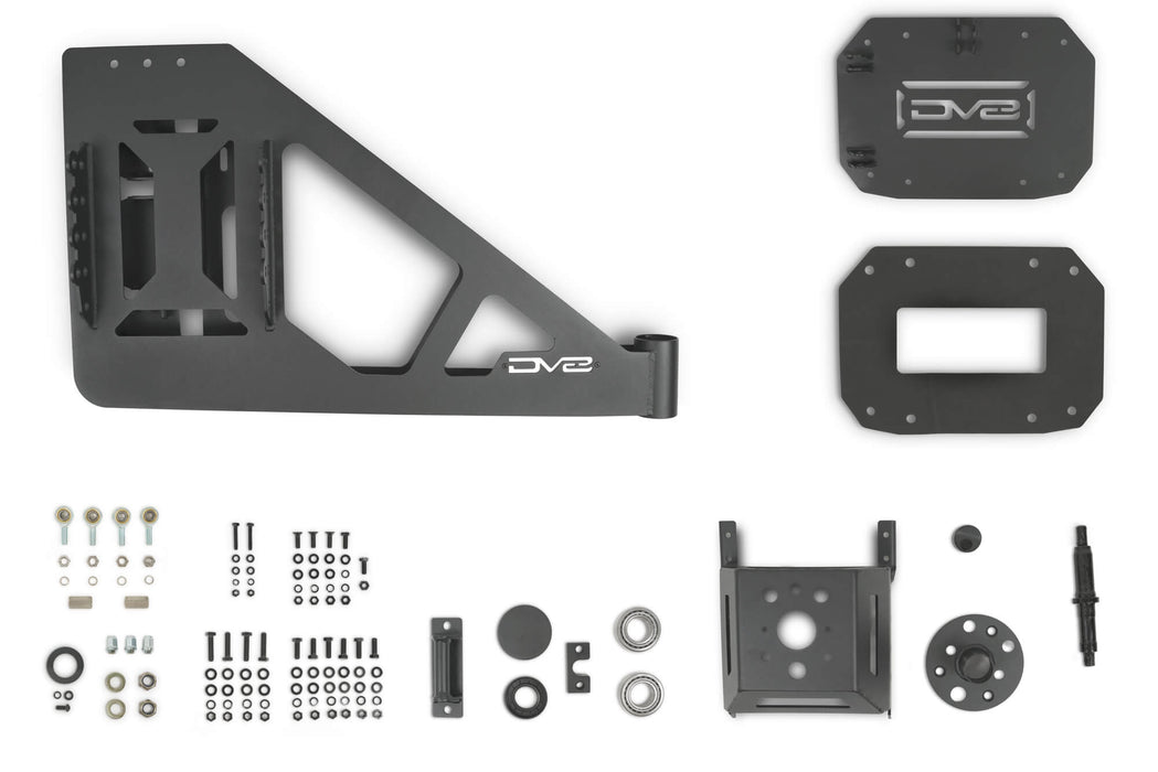DV8 2018-2026 Jeep Wrangler JL – MTO Series Bumper Spare Tire Swing Gate – TCJL-13