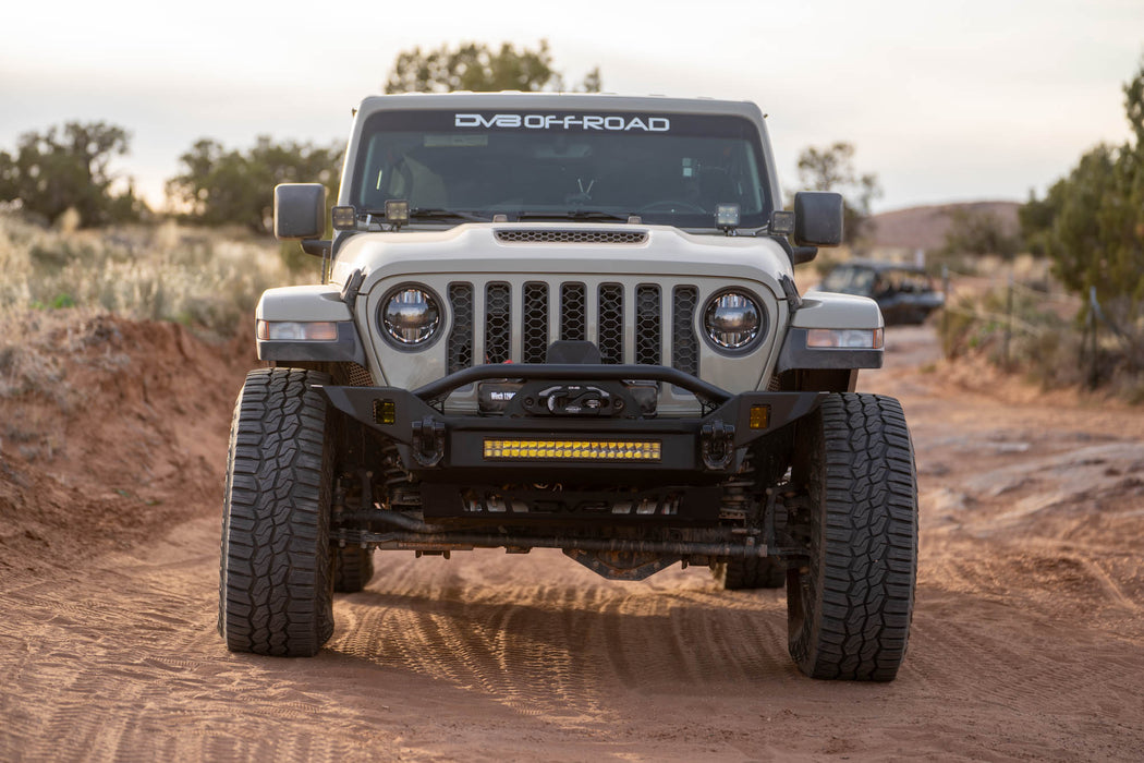 DV8 2007-2026 Jeep Wrangler JK/JL & Gladiator JT – FS-7 Mid-Width Winch Front Bumper – FBJL-07