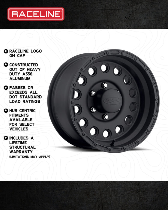 Raceline 887B Rock Crusher Wheel - Satin Black