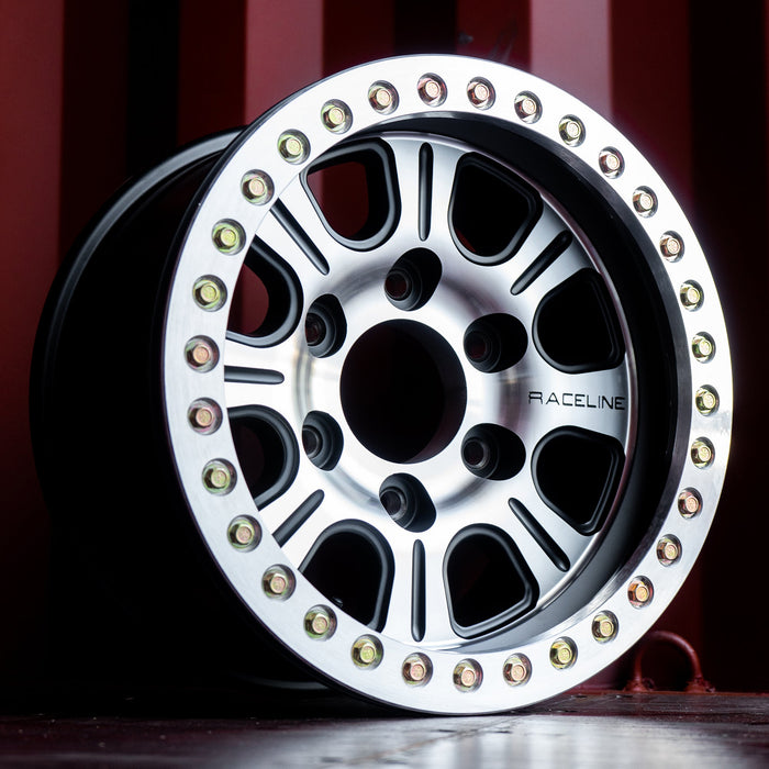 Raceline RT232 Monster Beadlock Wheel - Satin Black - Machined Face