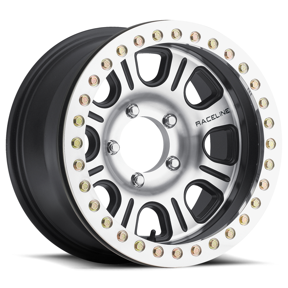 Raceline RT232 Monster Beadlock Wheel - Satin Black - Machined Face