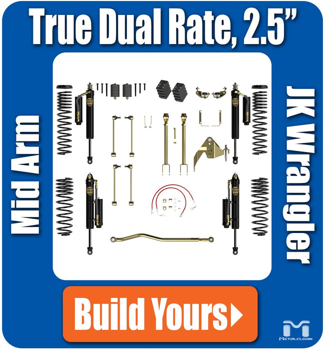 Jeep JK Wrangler 2.5" True Dual Rate Lift Kit - 4 Door Unlimited