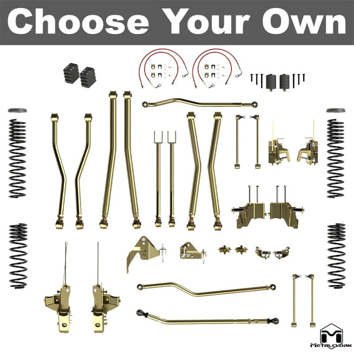 Jeep JK Wrangler 4.5" 4-Link, Bolt-On Long Arm Suspension & Lift Kit - 4 Door Unlimited