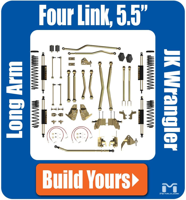 Jeep JK Wrangler 5.5" 4-Link & DB3, Bolt-On Long Arm Compound Suspension & Lift Kit - 4 Door Unlimited
