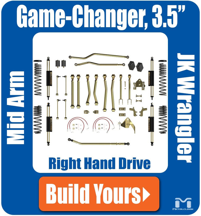 Jeep JK Wrangler 3.5" Game-Changer Suspension & Lift Kit, Right Hand Drive - 4 Door Unlimited