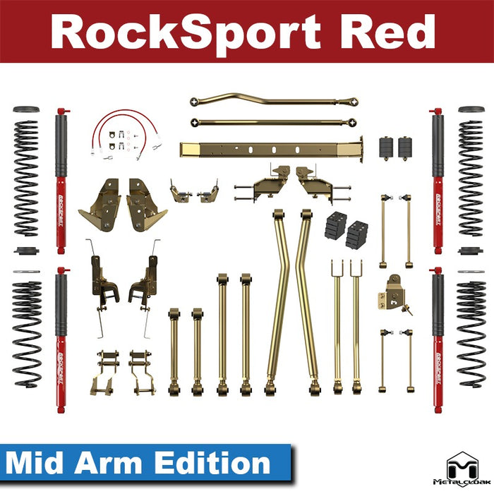 Jeep JT Gladiator 3.5" 4-Link, Bolt-On Long Arm Suspension & Lift Kit - Rear Control Arm Selection: Rear Bolt On Long Arms - Crossmember Style: Crossmember, 2 Bolt Hole Pattern
