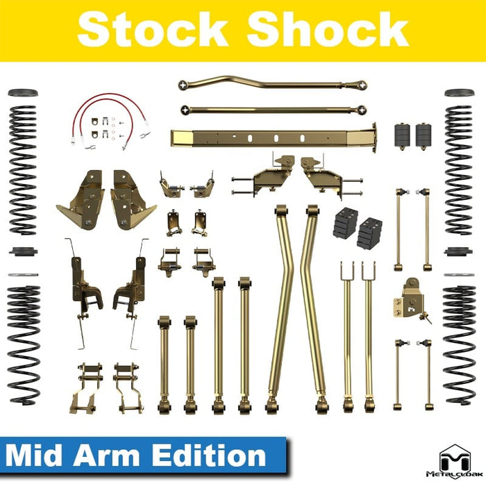 Jeep JT Gladiator 3.5" 4-Link, Bolt-On Long Arm Suspension & Lift Kit - Rear Control Arm Selection: Rear Bolt On Long Arms - Crossmember Style: Crossmember, 3 Bolt Hole Pattern