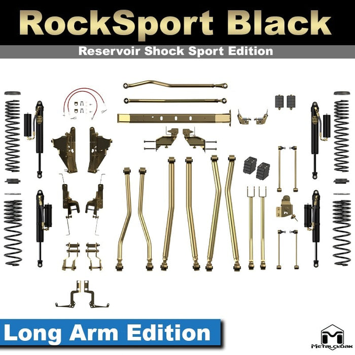 Jeep JT Gladiator 3.5" 4-Link, Bolt-On Long Arm Suspension & Lift Kit - Rear Control Arm Selection: Rear Bolt On Mid Arms - Crossmember Style: Crossmember, 3 Bolt Hole Pattern