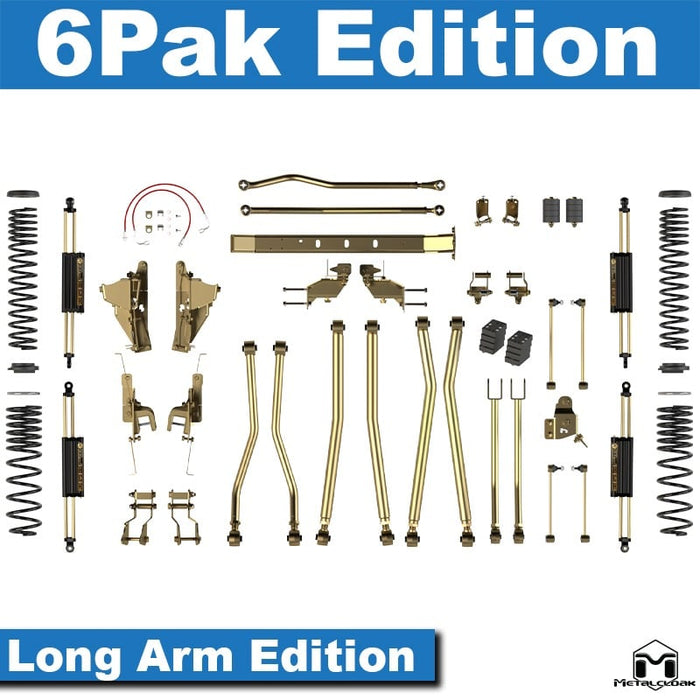 Jeep JT Gladiator 3.5" 4-Link, Bolt-On Long Arm Suspension & Lift Kit - Rear Control Arm Selection: Rear Bolt On Mid Arms - Crossmember Style: Crossmember, 3 Bolt Hole Pattern