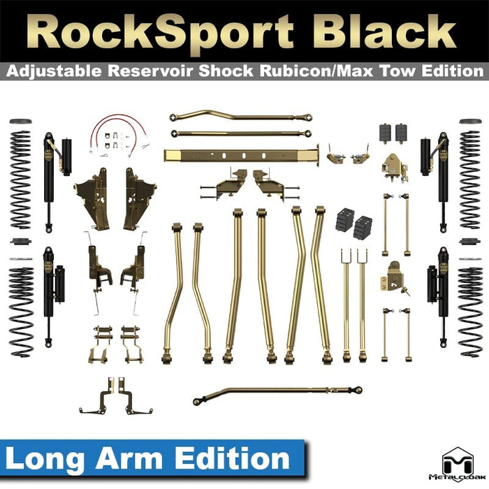 Jeep JT Gladiator 4.5" 4-Link, Bolt-On Long Arm Suspension & Lift Kit - Rear Control Arm Selection: Rear Bolt On Mid Arms - Crossmember Style: Crossmember, 2 Bolt Hole Pattern