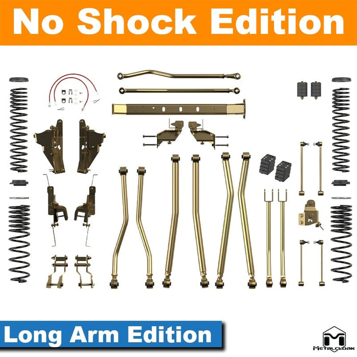 Jeep JT Gladiator 3.5" 4-Link, Bolt-On Long Arm Suspension & Lift Kit - Rear Control Arm Selection: Rear Bolt On Long Arms - Crossmember Style: Crossmember, 3 Bolt Hole Pattern