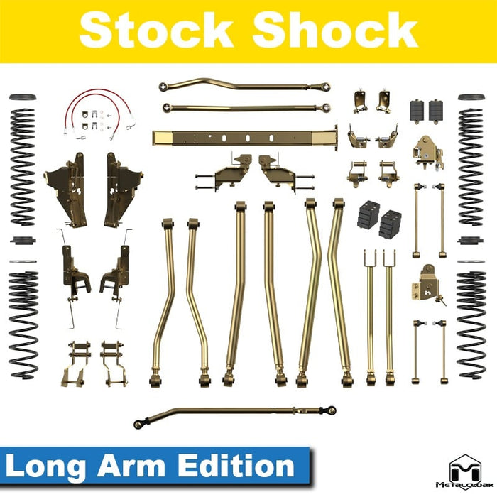 Jeep JT Gladiator 4.5" 4-Link, Bolt-On Long Arm Suspension & Lift Kit - Rear Control Arm Selection: Rear Bolt On Long Arms - Crossmember Style: Crossmember, 3 Bolt Hole Pattern