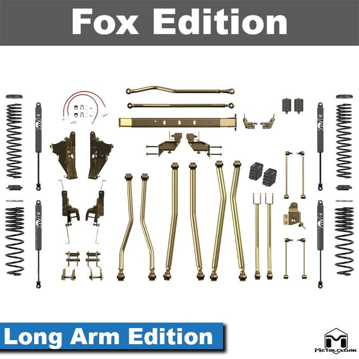Jeep JT Gladiator 3.5" 4-Link, Bolt-On Long Arm Suspension & Lift Kit - Rear Control Arm Selection: Rear Bolt On Long Arms - Crossmember Style: Crossmember, 3 Bolt Hole Pattern