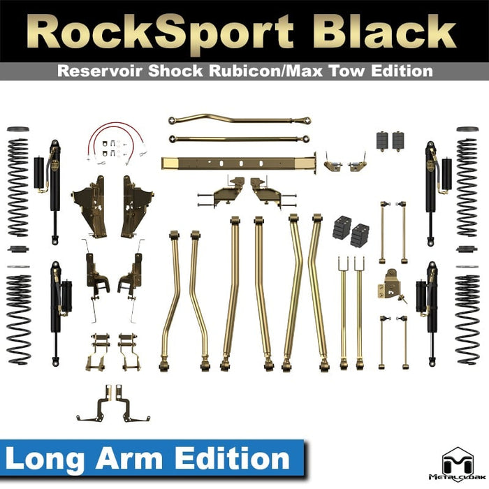 Jeep JT Gladiator 3.5" 4-Link, Bolt-On Long Arm Suspension & Lift Kit - Rear Control Arm Selection: Rear Bolt On Mid Arms - Crossmember Style: Crossmember, 3 Bolt Hole Pattern