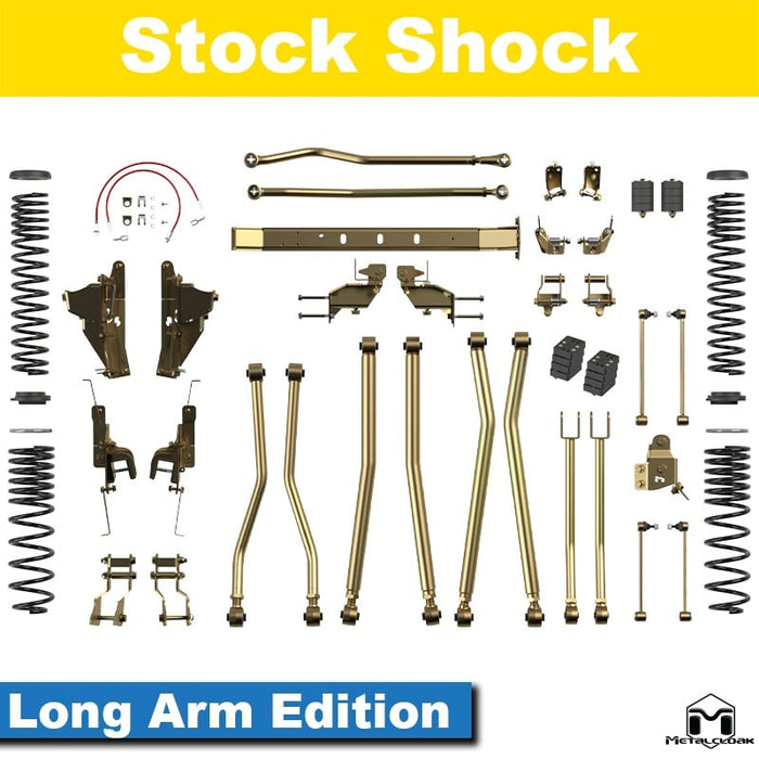 Jeep JT Gladiator 3.5" 4-Link, Bolt-On Long Arm Suspension & Lift Kit - Rear Control Arm Selection: Rear Bolt On Mid Arms - Crossmember Style: Crossmember, 3 Bolt Hole Pattern
