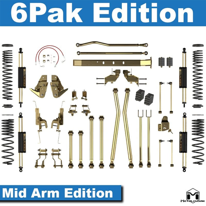 Jeep JT Gladiator 3.5" 4-Link, Bolt-On Long Arm Suspension & Lift Kit - Rear Control Arm Selection: Rear Bolt On Long Arms - Crossmember Style: Crossmember, 3 Bolt Hole Pattern