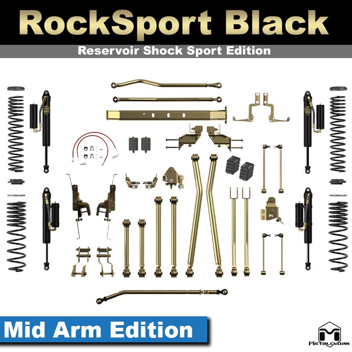 Jeep JT Gladiator 4.5" 4-Link, Bolt-On Long Arm Suspension & Lift Kit - Rear Control Arm Selection: Rear Bolt On Long Arms - Crossmember Style: Crossmember, 2 Bolt Hole Pattern