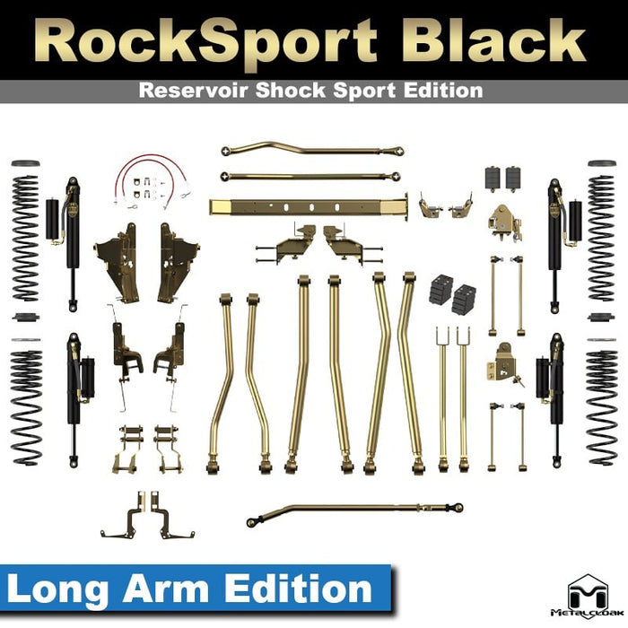 Jeep JT Gladiator 4.5" 4-Link, Bolt-On Long Arm Suspension & Lift Kit - Rear Control Arm Selection: Rear Bolt On Mid Arms - Crossmember Style: Crossmember, 2 Bolt Hole Pattern