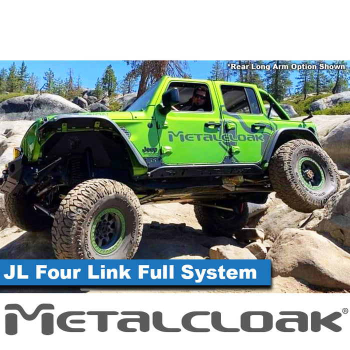 Jeep JL Wrangler 4.5" 4-Link, Bolt-On Long Arm Suspension & Lift Kit, 4-Door - Rear Control Arm Selection: Rear Bolt-On Full Long Arms