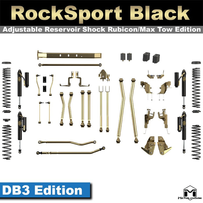 Jeep JL Wrangler 5.5" 4-Link, Bolt-On Long Arm Suspension & Lift Kit, 4-Door - Rear Control Arm Selection: Rear Bolt-On Full Long Arms