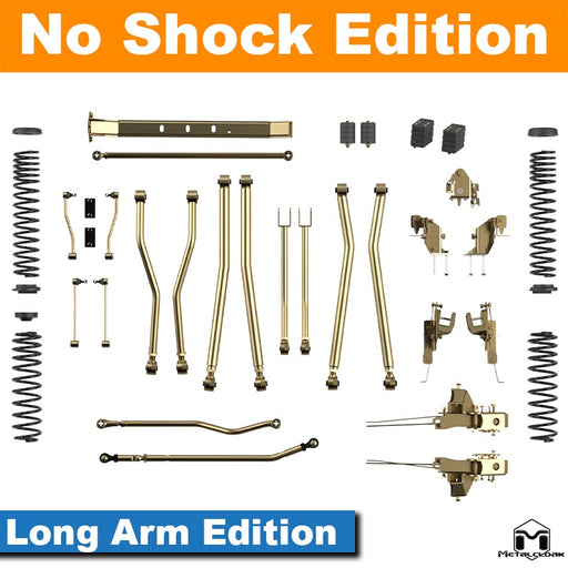 Jeep JL Wrangler 4.5" 4-Link, Bolt-On Long Arm Suspension & Lift Kit, 4-Door - Rear Control Arm Selection: Rear Bolt-On Full Long Arms
