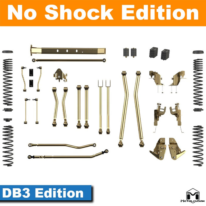 Jeep JL Wrangler 5.5" 4-Link, Bolt-On Long Arm Suspension & Lift Kit, 4-Door - Rear Control Arm Selection: Rear Bolt-On Full Long Arms